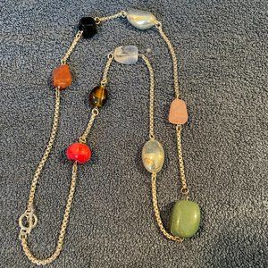 Simon Sebbag long necklace with multi-colored stones